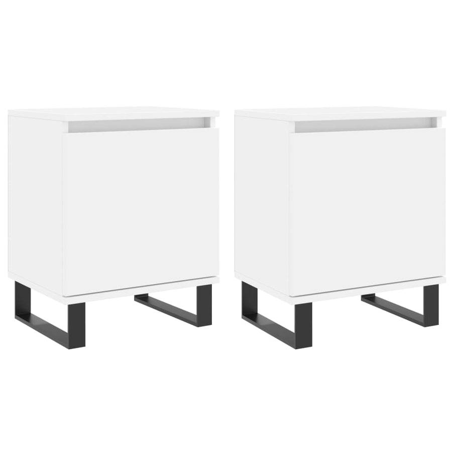 Nachtkastjes 2 St 40X30X50 Cm Bewerkt Hout Wit
