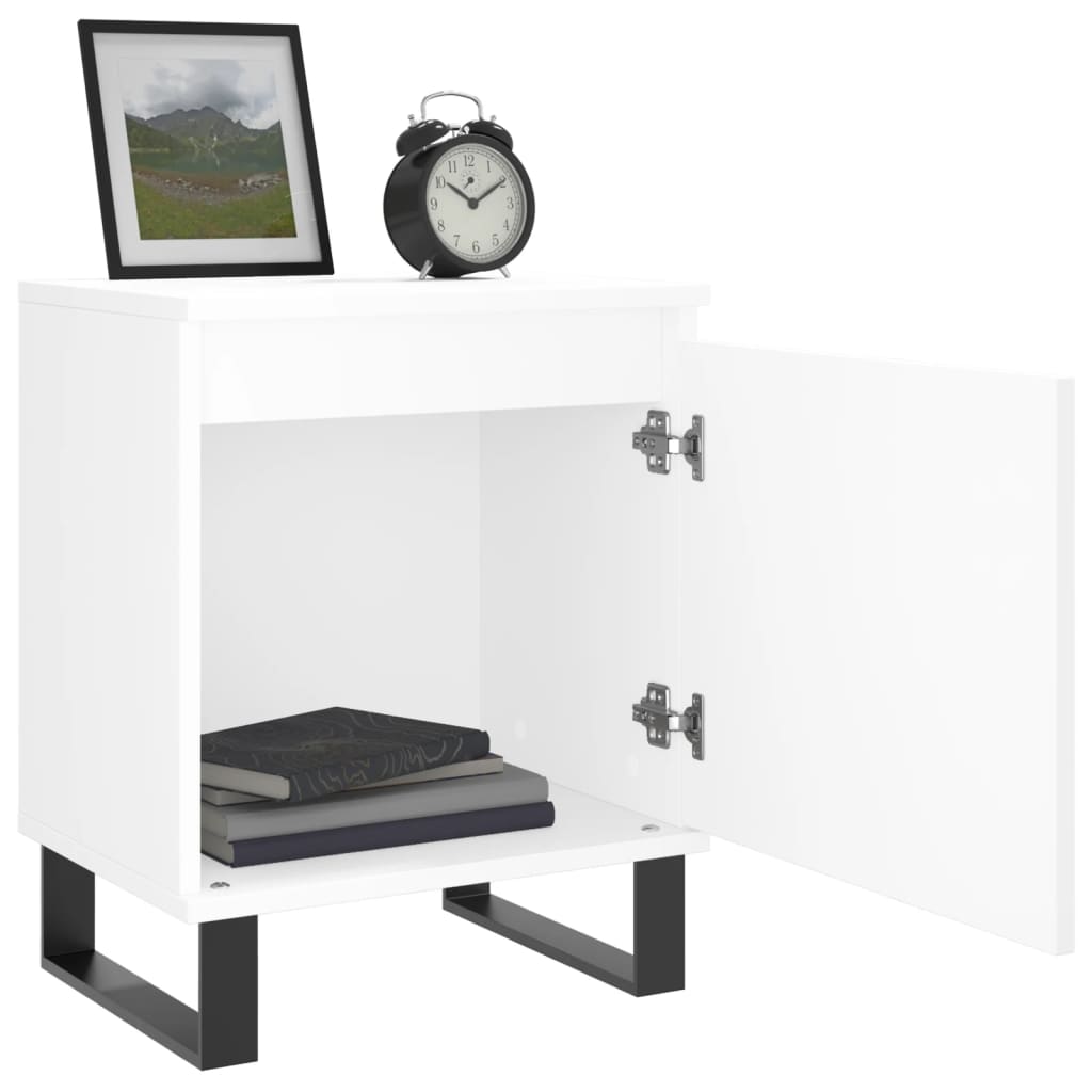 Nachtkastjes 2 St 40X30X50 Cm Bewerkt Hout Wit
