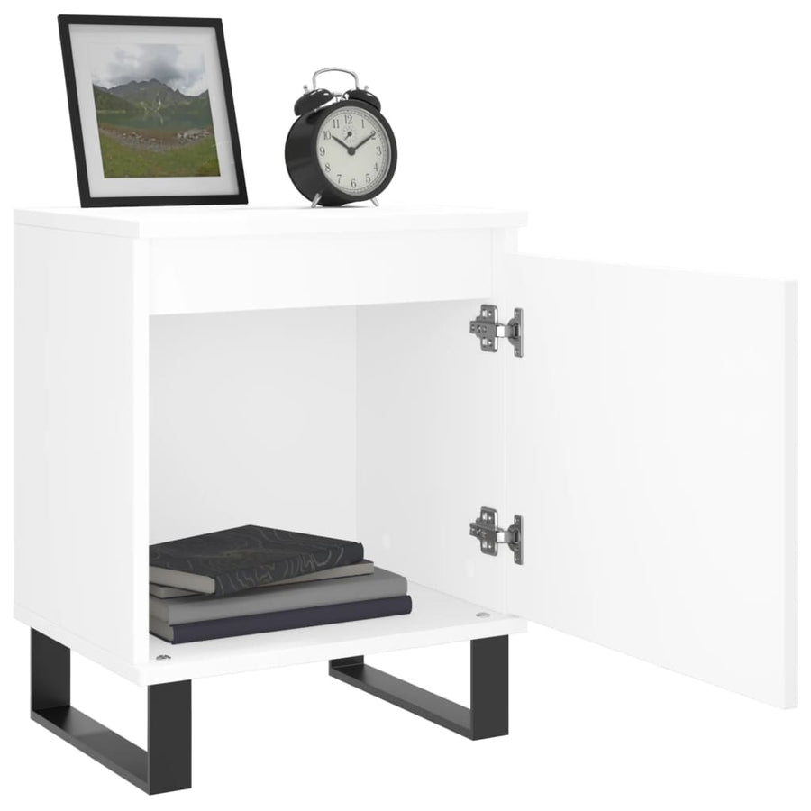 Nachtkastjes 2 St 40X30X50 Cm Bewerkt Hout Wit