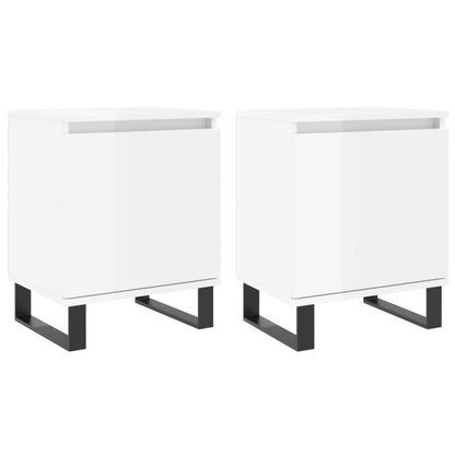Nachtkastjes 2 St 40X30X50 Cm Bewerkt Hout Hoogglans Wit