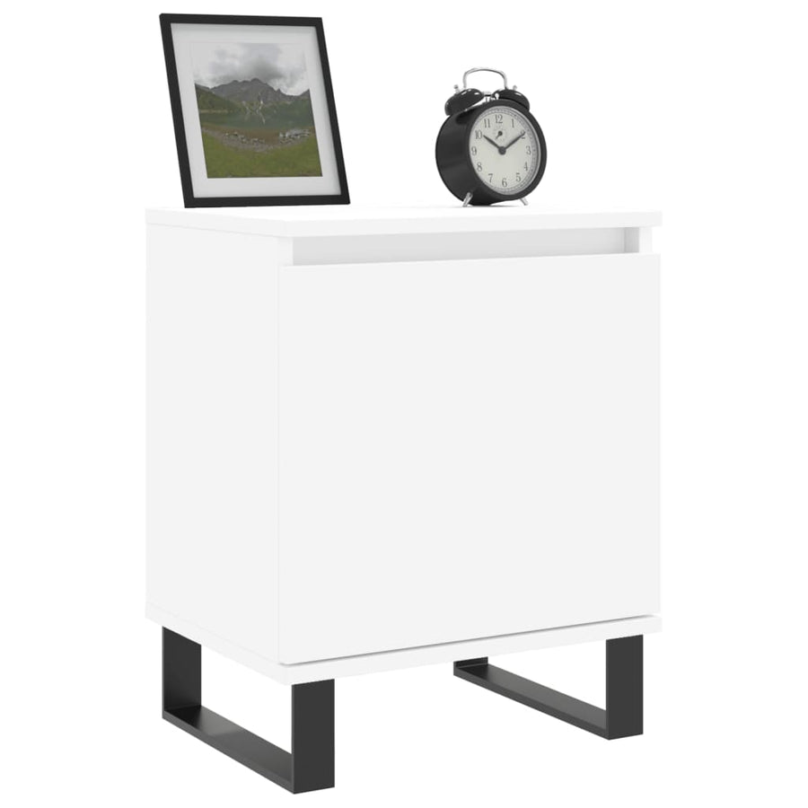 Nachtkastjes 2 St 40X30X50 Cm Bewerkt Hout Hoogglans Wit