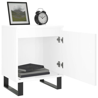 Nachtkastjes 2 St 40X30X50 Cm Bewerkt Hout Hoogglans Wit