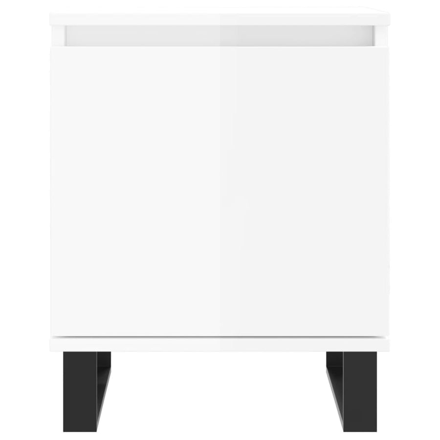 Nachtkastjes 2 St 40X30X50 Cm Bewerkt Hout Hoogglans Wit
