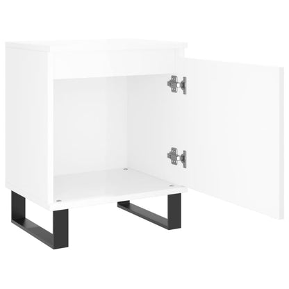 Nachtkastjes 2 St 40X30X50 Cm Bewerkt Hout Hoogglans Wit