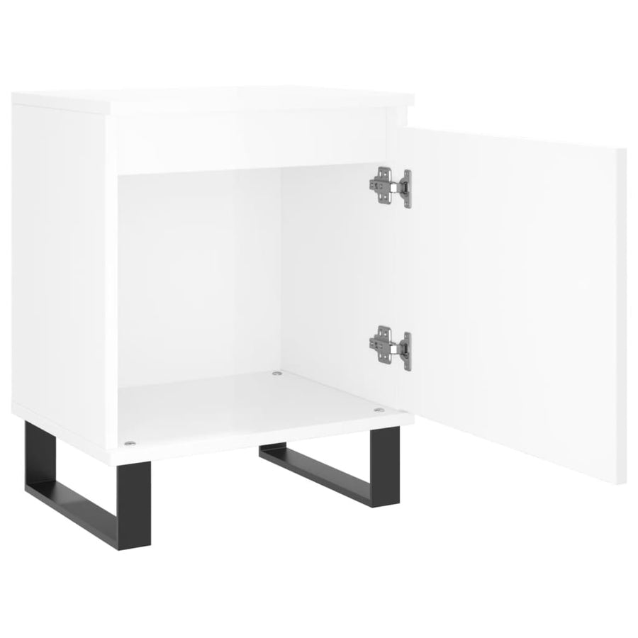 Nachtkastjes 2 St 40X30X50 Cm Bewerkt Hout Hoogglans Wit
