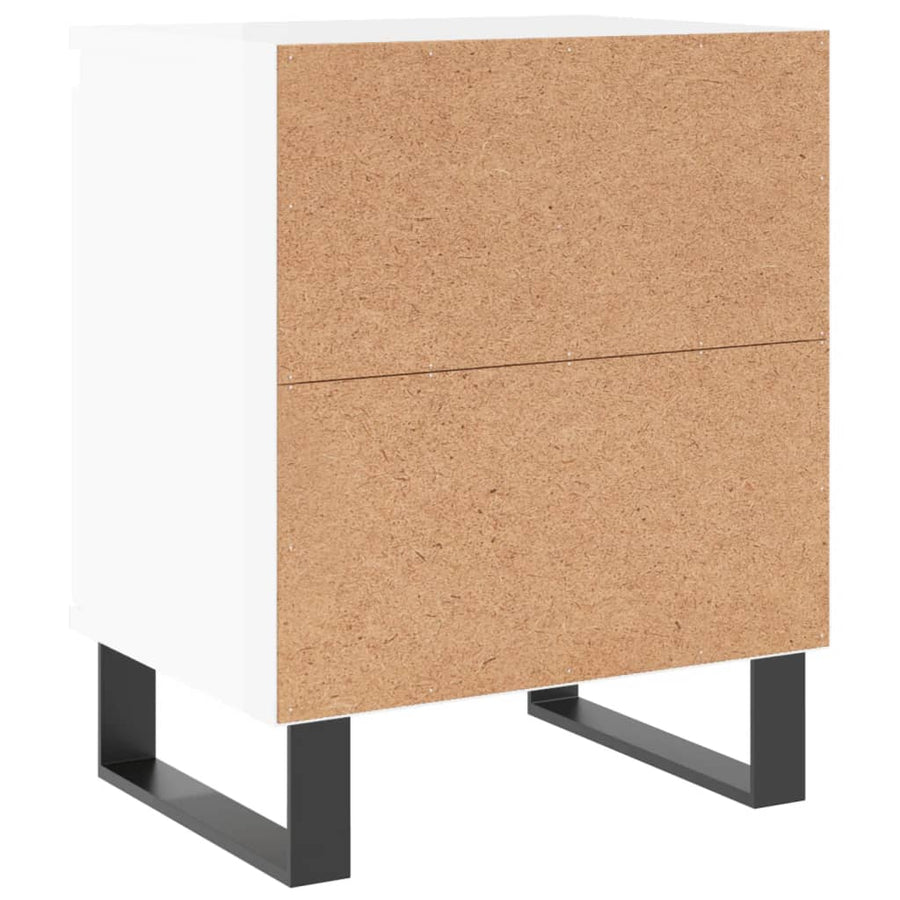 Nachtkastjes 2 St 40X30X50 Cm Bewerkt Hout Hoogglans Wit