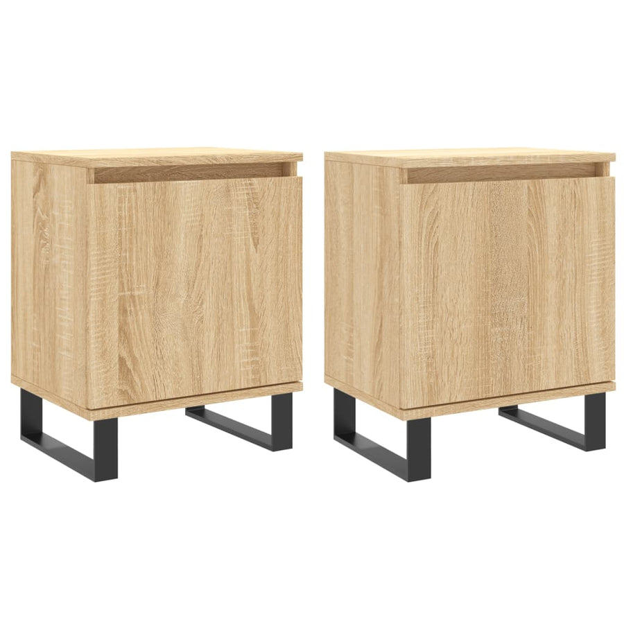 Nachtkastjes 2 St 40X30X50 Cm Bewerkt Hout Sonoma Eikenkleurig