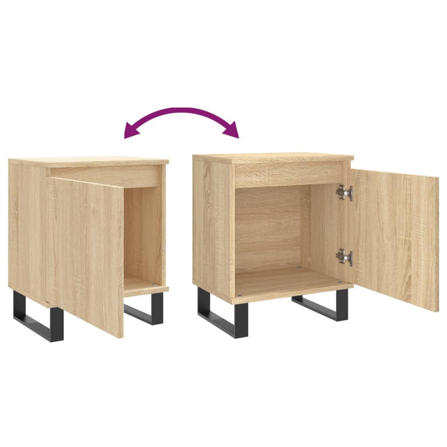 Nachtkastjes 2 St 40X30X50 Cm Bewerkt Hout Sonoma Eikenkleurig