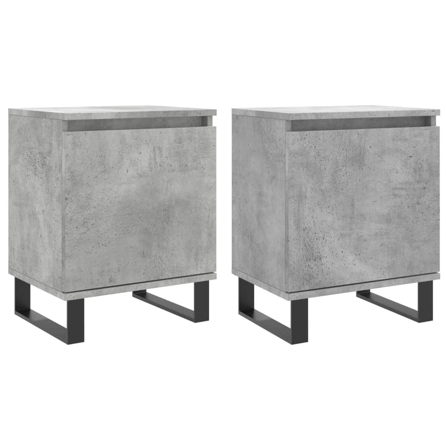 Nachtkastjes 2 St 40X30X50 Cm Bewerkt Hout Betongrijs