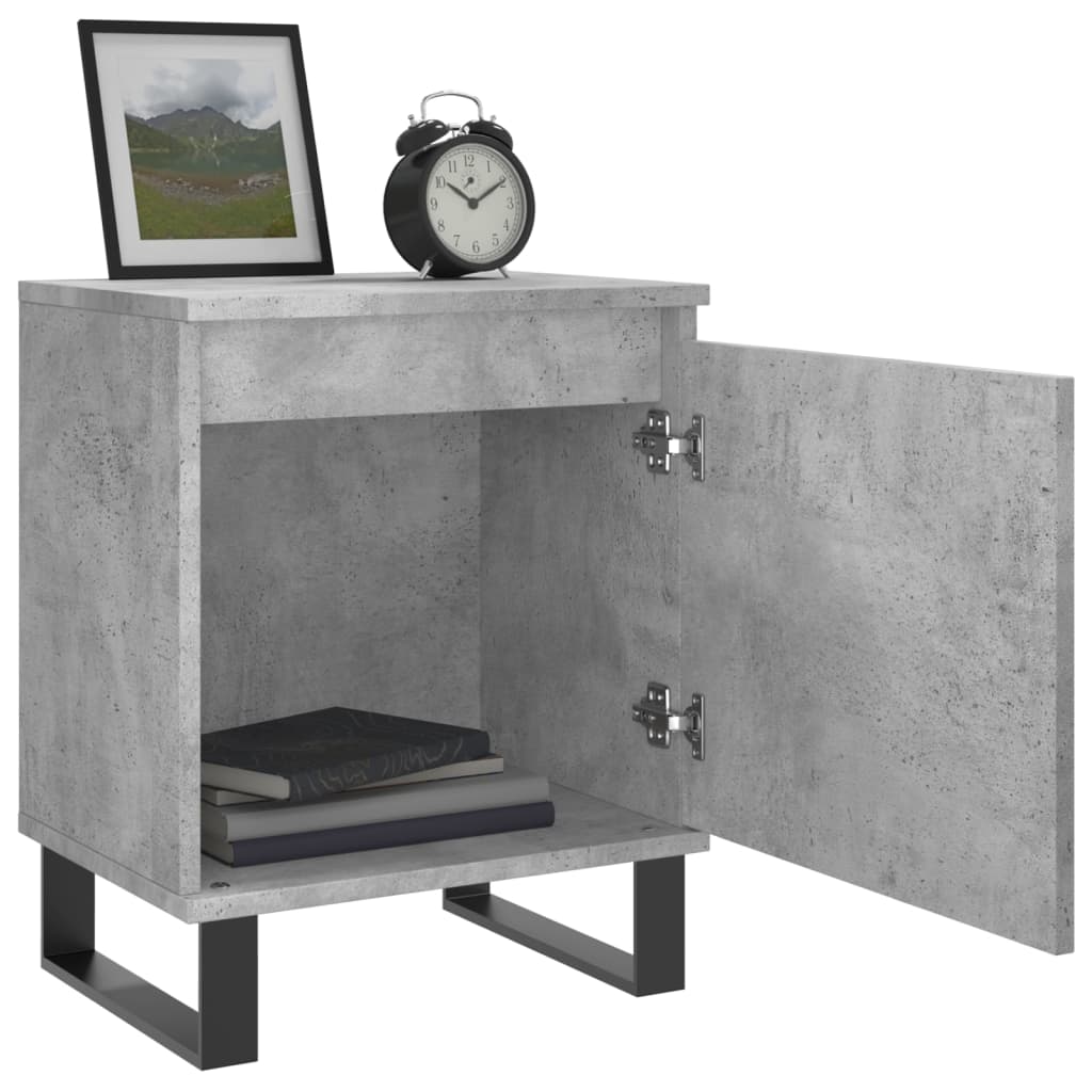 Nachtkastjes 2 St 40X30X50 Cm Bewerkt Hout Betongrijs