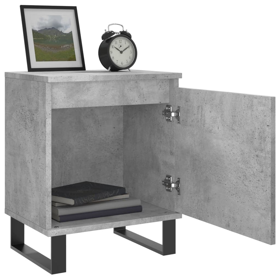 Nachtkastjes 2 St 40X30X50 Cm Bewerkt Hout Betongrijs