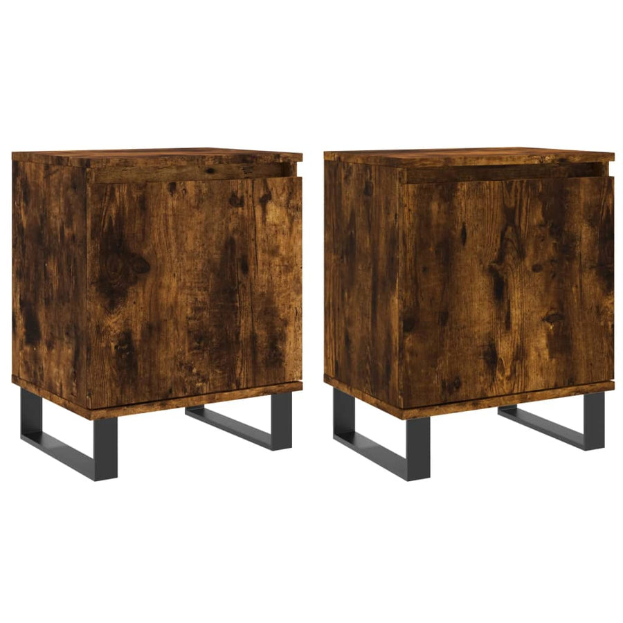 Nachtkastjes 2 St 40X30X50 Cm Bewerkt Hout Gerookt Eikenkleurig