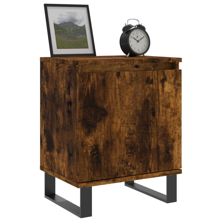 Nachtkastjes 2 St 40X30X50 Cm Bewerkt Hout Gerookt Eikenkleurig