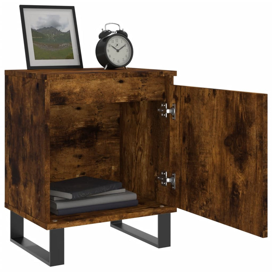 Nachtkastjes 2 St 40X30X50 Cm Bewerkt Hout Gerookt Eikenkleurig
