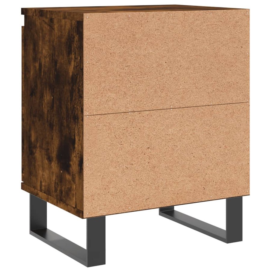 Nachtkastjes 2 St 40X30X50 Cm Bewerkt Hout Gerookt Eikenkleurig