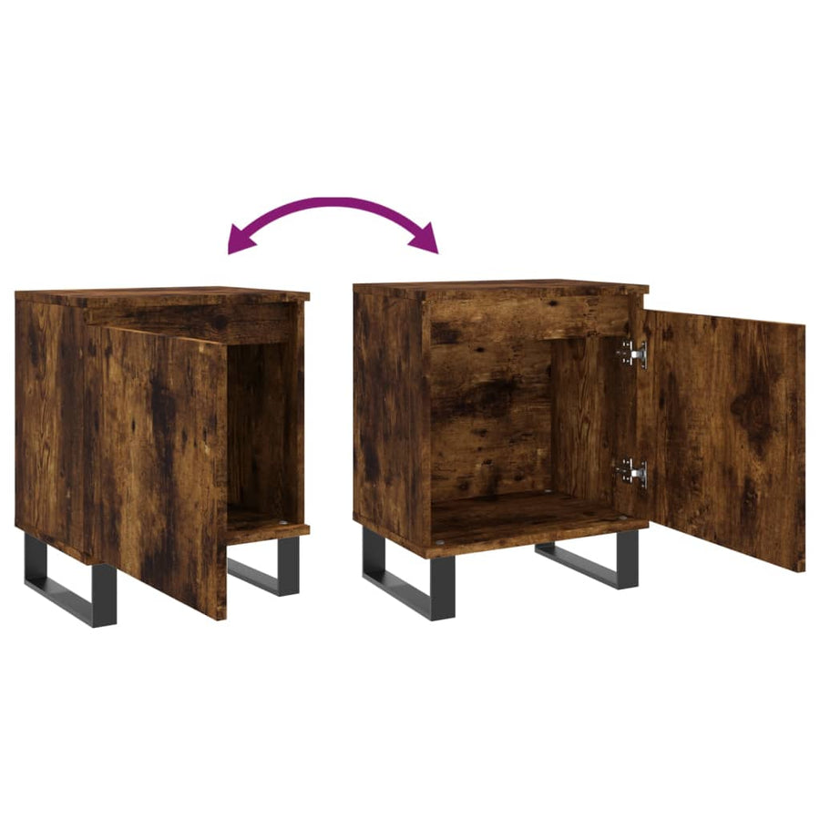 Nachtkastjes 2 St 40X30X50 Cm Bewerkt Hout Gerookt Eikenkleurig