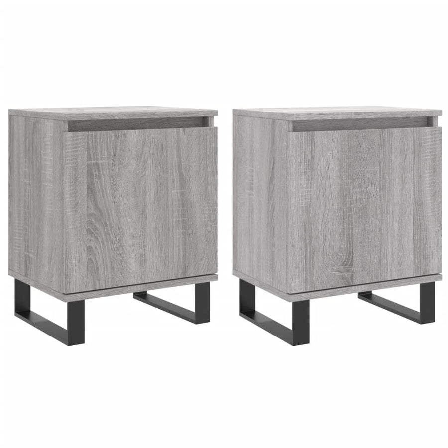 Nachtkastjes 2 St 40X30X50 Cm Bewerkt Hout Grijs Sonoma Eiken
