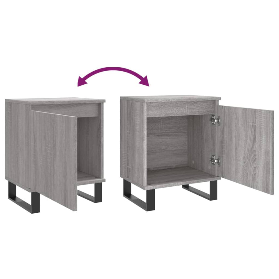 Nachtkastjes 2 St 40X30X50 Cm Bewerkt Hout Grijs Sonoma Eiken