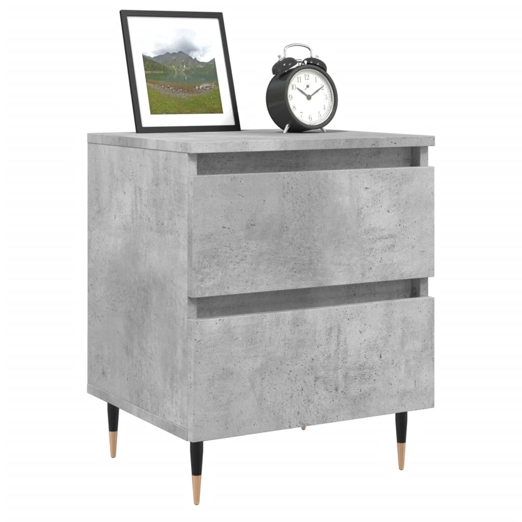 Nachtkastje 40X35X50 Cm Bewerkt Hout Betongrijs