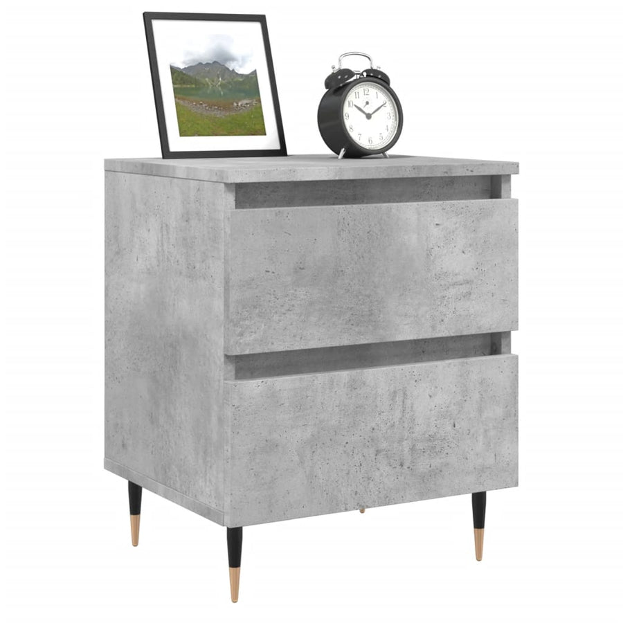 Nachtkastje 40X35X50 Cm Bewerkt Hout Betongrijs