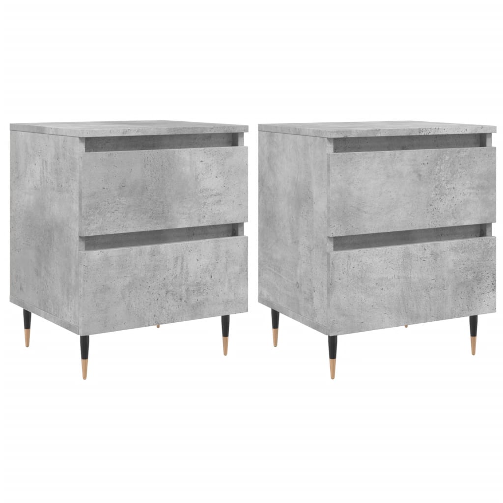 Nachtkastjes 2 St 40X35X50 Cm Bewerkt Hout Betongrijs