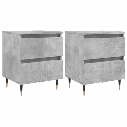 Nachtkastjes 2 St 40X35X50 Cm Bewerkt Hout Betongrijs
