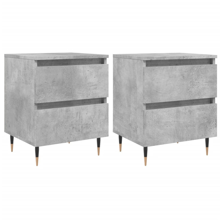 Nachtkastjes 2 St 40X35X50 Cm Bewerkt Hout Betongrijs