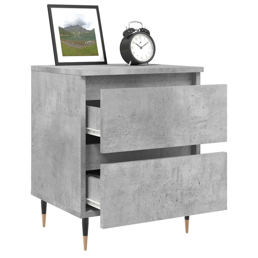 Nachtkastjes 2 St 40X35X50 Cm Bewerkt Hout Betongrijs