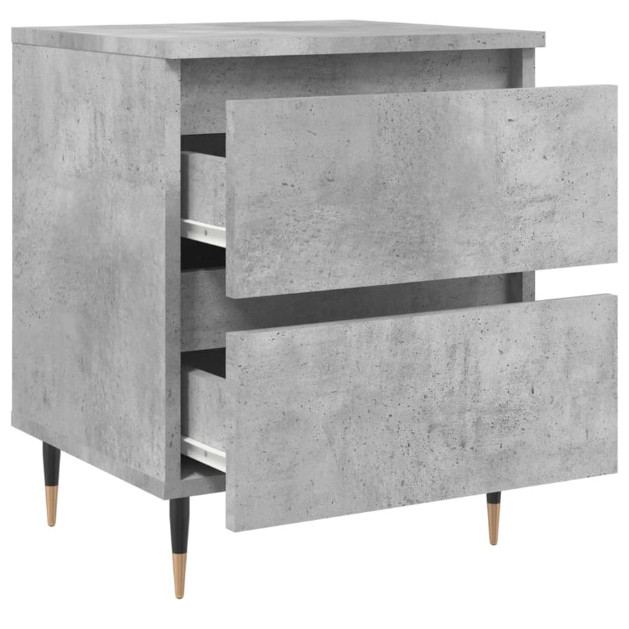 Nachtkastjes 2 St 40X35X50 Cm Bewerkt Hout Betongrijs