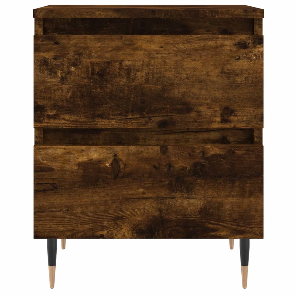 Nachtkastje 40X35X50 Cm Bewerkt Hout Gerookt Eikenkleurig