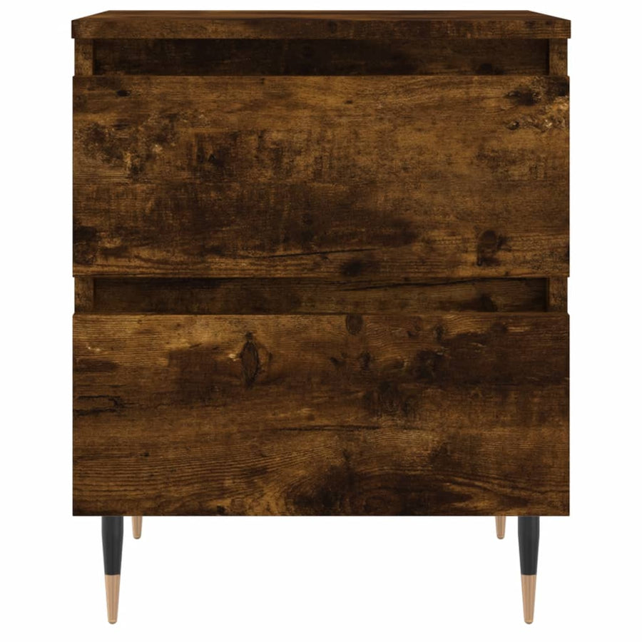 Nachtkastje 40X35X50 Cm Bewerkt Hout Gerookt Eikenkleurig