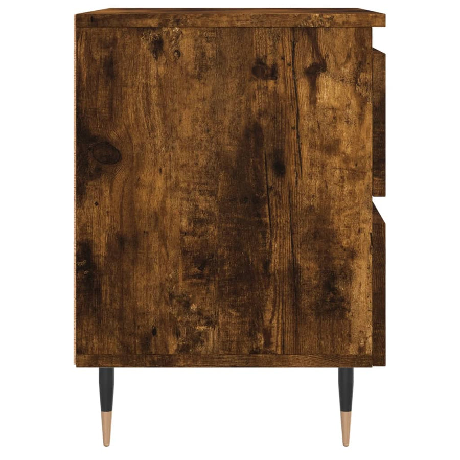 Nachtkastje 40X35X50 Cm Bewerkt Hout Gerookt Eikenkleurig