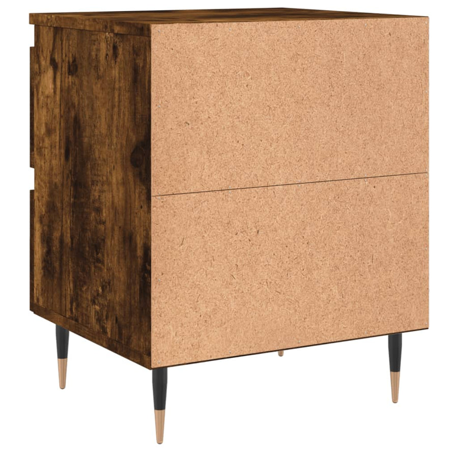 Nachtkastje 40X35X50 Cm Bewerkt Hout Gerookt Eikenkleurig