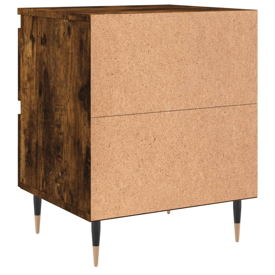 Nachtkastjes 40X35X50 Cm Bewerkt Hout Kleurig 2 Gerookt eiken