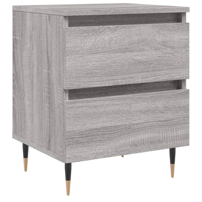 Nachtkastje 40X35X50 Cm Bewerkt Hout Eikenkleurig 1 Grijs sonoma