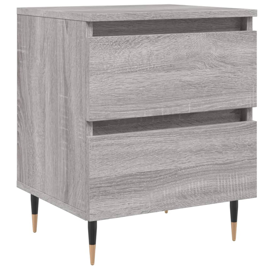 Nachtkastje 40X35X50 Cm Bewerkt Hout Eikenkleurig 1 Grijs sonoma
