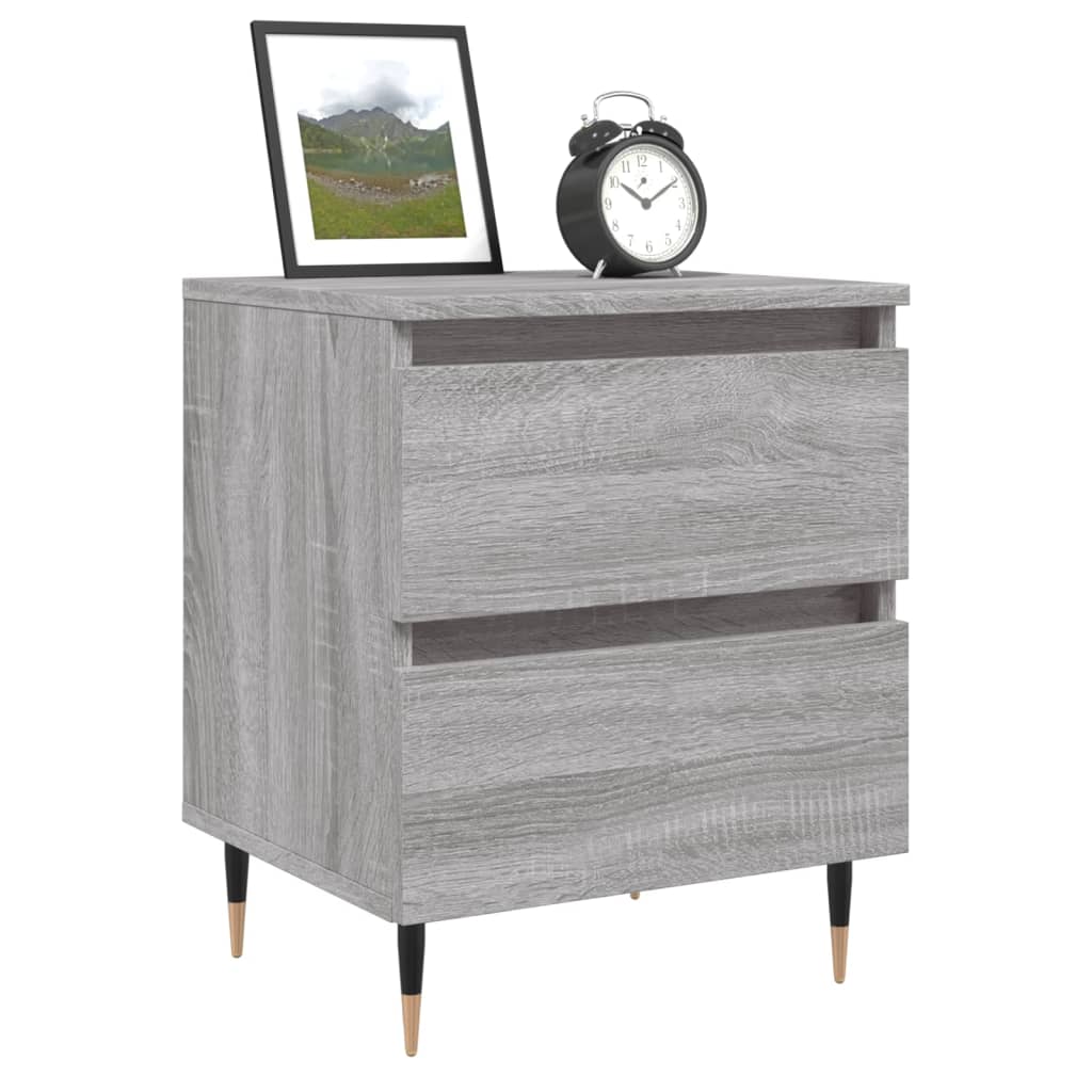 Nachtkastje 40X35X50 Cm Bewerkt Hout Eikenkleurig 1 Grijs sonoma