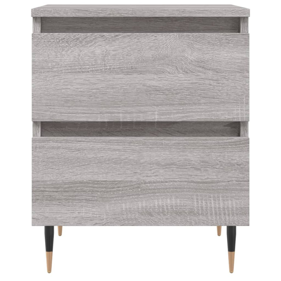 Nachtkastje 40X35X50 Cm Bewerkt Hout Eikenkleurig 1 Grijs sonoma