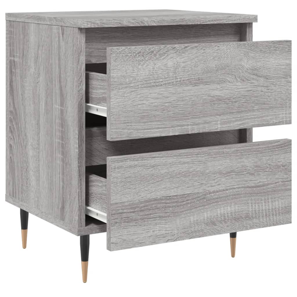 Nachtkastje 40X35X50 Cm Bewerkt Hout Eikenkleurig 1 Grijs sonoma