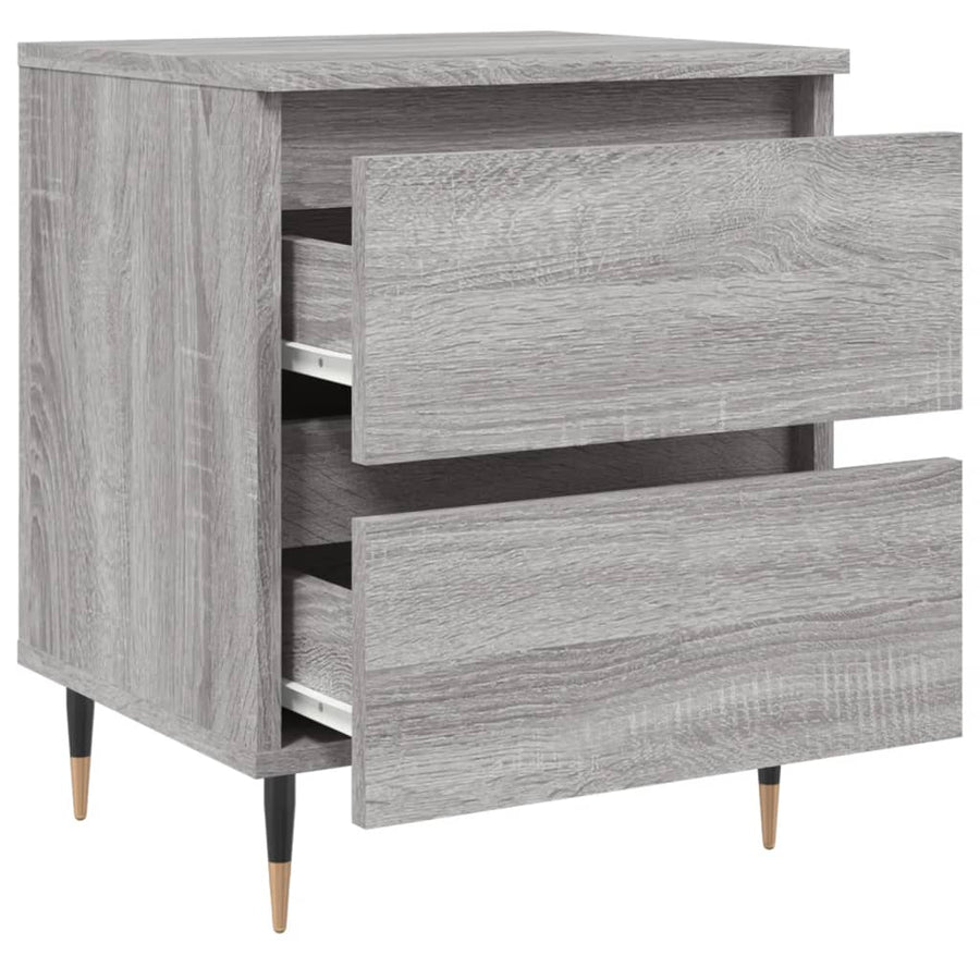 Nachtkastje 40X35X50 Cm Bewerkt Hout Eikenkleurig 1 Grijs sonoma