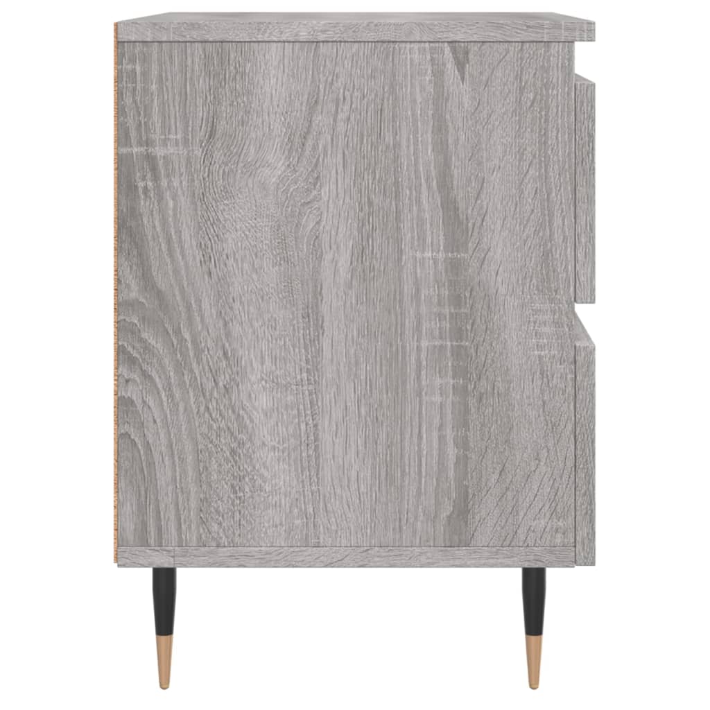 Nachtkastje 40X35X50 Cm Bewerkt Hout Eikenkleurig 1 Grijs sonoma