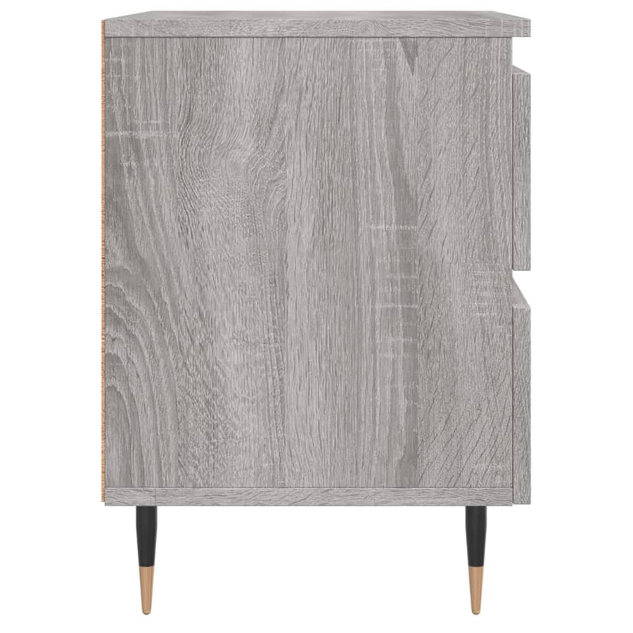 Nachtkastje 40X35X50 Cm Bewerkt Hout Eikenkleurig 1 Grijs sonoma