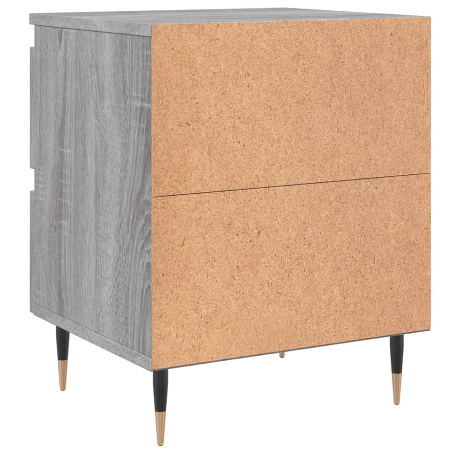 Nachtkastje 40X35X50 Cm Bewerkt Hout Eikenkleurig 1 Grijs sonoma