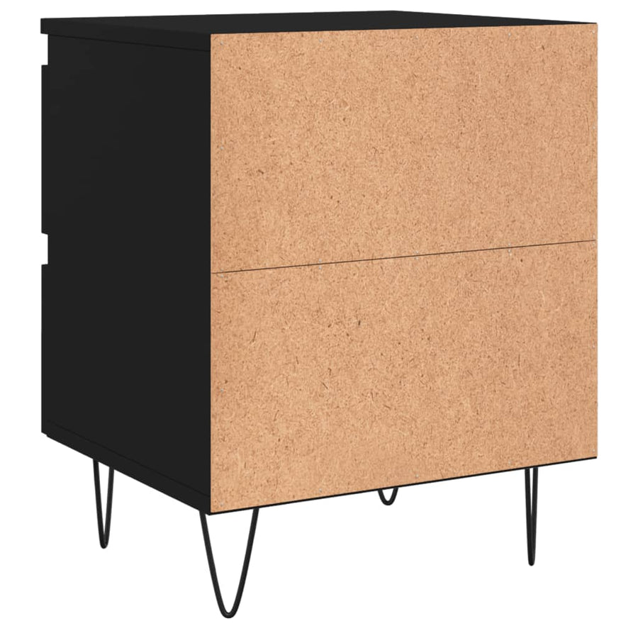 Nachtkastje 40X35X50 Cm Bewerkt Hout 1 Zwart