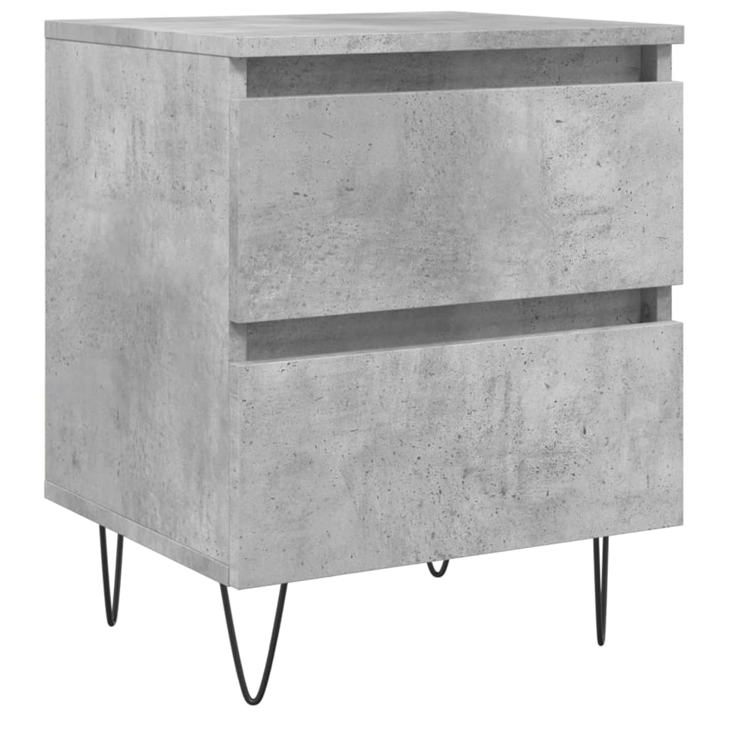 Nachtkastje 40X35X50 Cm Bewerkt Hout 1 Betongrijs