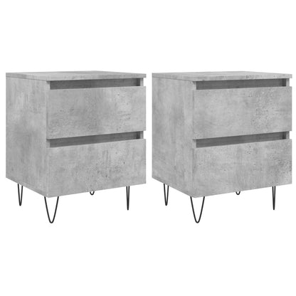 Nachtkastjes 2 St 40X35X50 Cm Bewerkt Hout Betongrijs
