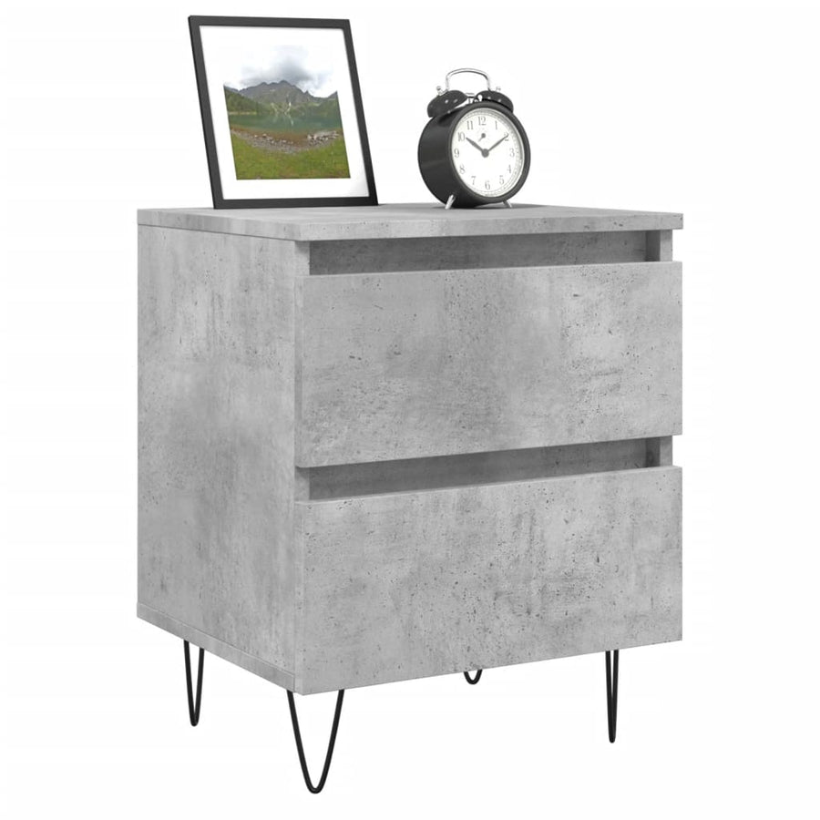 Nachtkastjes 2 St 40X35X50 Cm Bewerkt Hout Betongrijs
