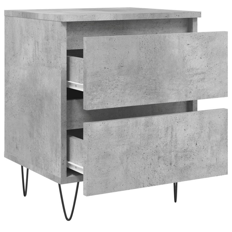 Nachtkastjes 2 St 40X35X50 Cm Bewerkt Hout Betongrijs