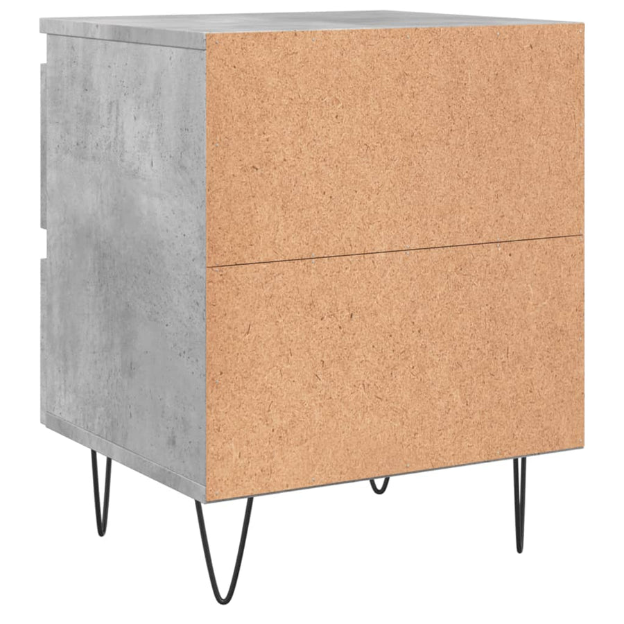 Nachtkastjes 2 St 40X35X50 Cm Bewerkt Hout Betongrijs
