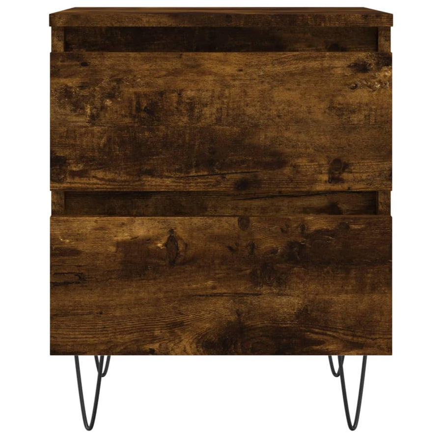 Nachtkastjes 2 St 40X35X50 Cm Bewerkt Hout Gerookt Eikenkleurig